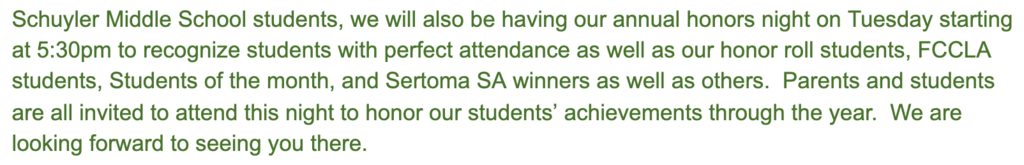 awards announcment