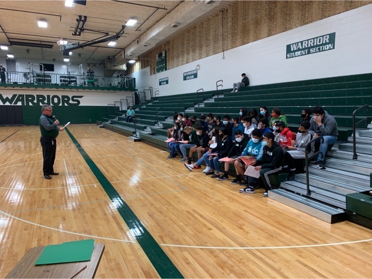 mr. Kasik addresses the students